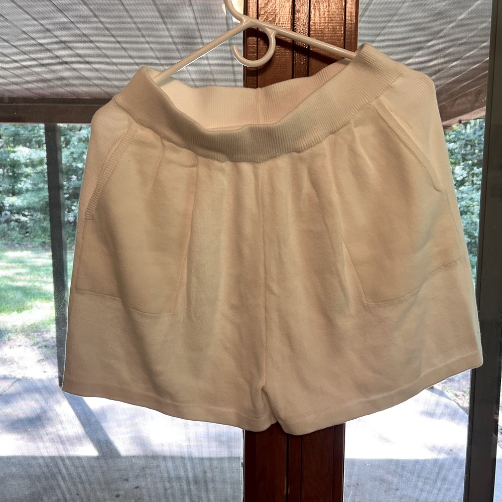 White sweat shorts